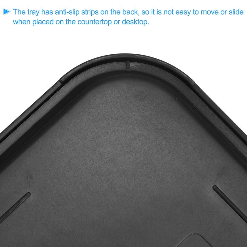12" x 16" Plastic Fast Food Trays Bulk Rectangular Serving Trays, Black