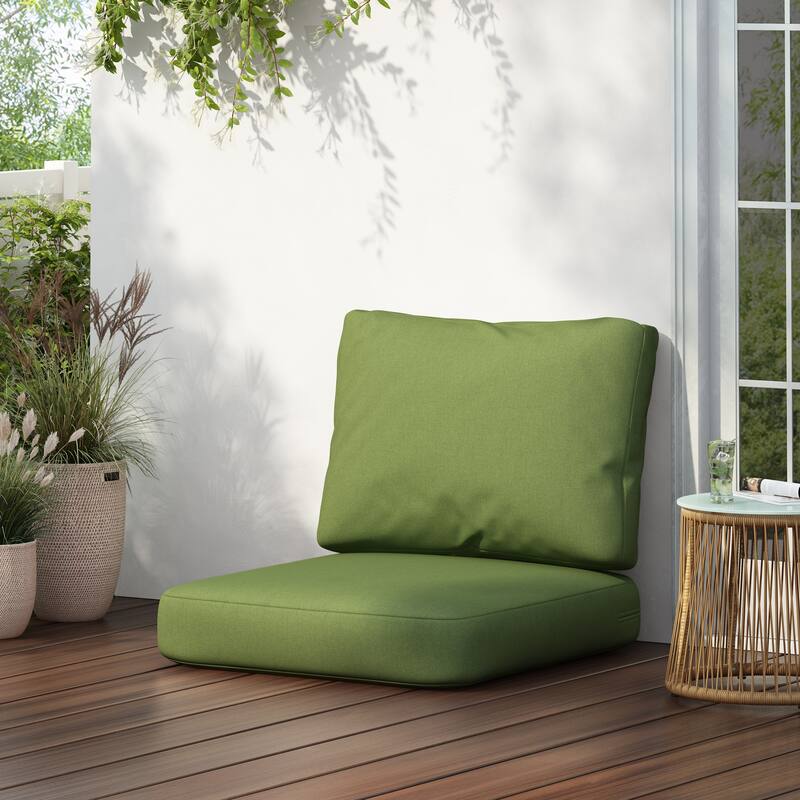 Christopher Knight Home - Noah Plush Comfort Outdoor Club Chair Cushion Set with Seat and Back Support - Green