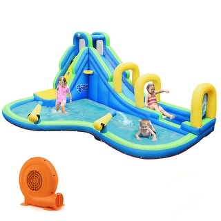 Costway Inflatable Water Slide Kids Bounce House Castle Splash Water - See Details