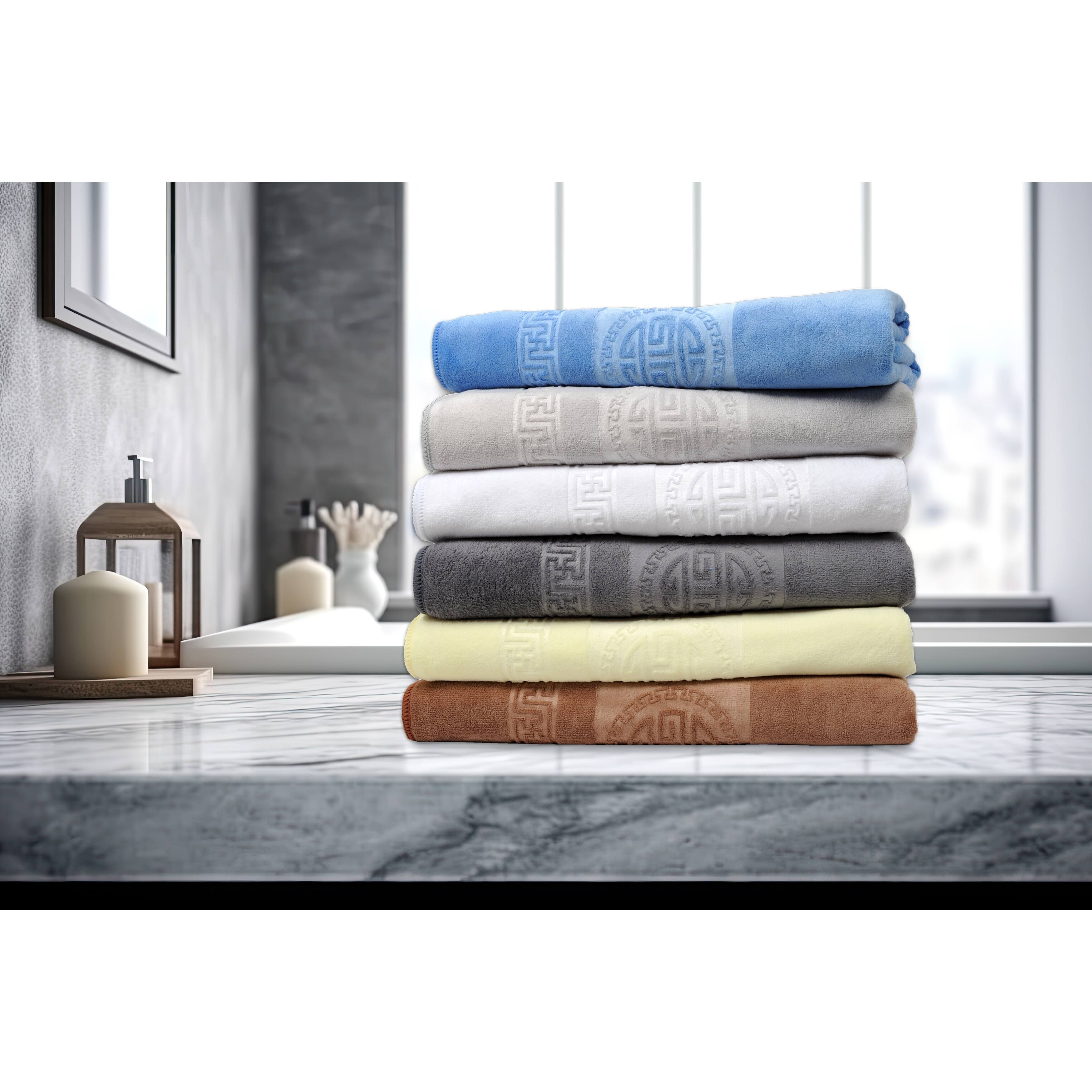 Dan River 4 Piece Embossed Microfiber Bath Towel Set N/A On Sale