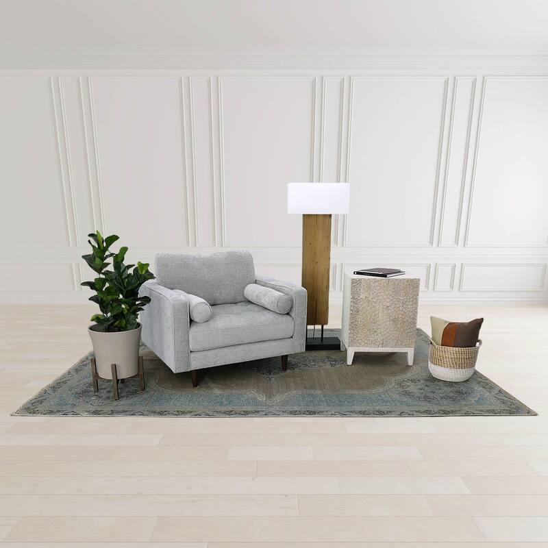 Renaissance 59" Floor Lamp with Linen Shade, Brown