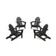preview thumbnail 13 of 17, POLYWOOD 4-Piece Classic Folding Adirondack Conversation Set Black