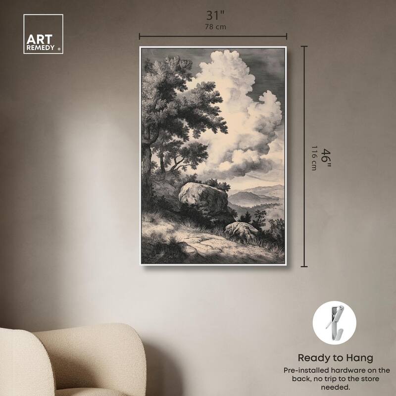 Chiaroscuro Cliffs Canvas by Art Remedy