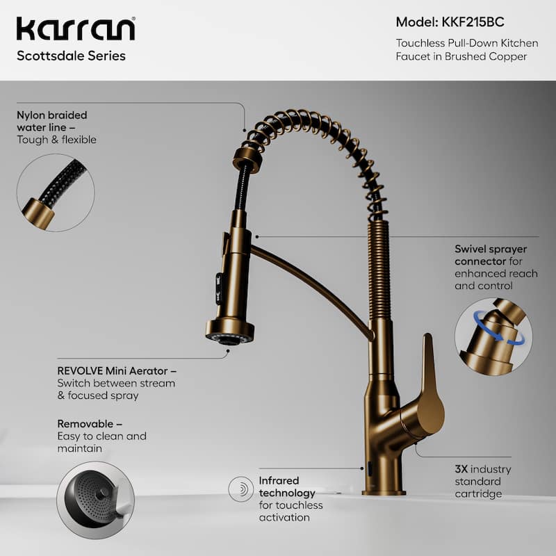 Karran Scottsdale Touchless Single-Handle Pull-Down Sprayer Kitchen Faucet