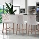 preview thumbnail 5 of 56, Contemporary Tufted Velvet Upholstered Counter Bar Stools Set of 2 Set of 6 - Ivory