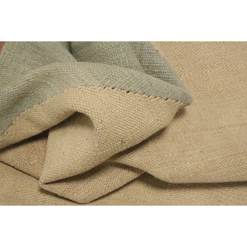 Hand Woven Oriental 100% Wool Carpet Southwestern Modern Beige & Ivories Kilim Area Rug - 5' 9'' X 3' 10''