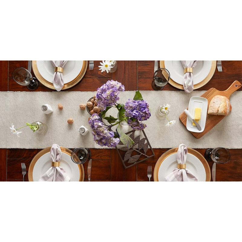 DII Mineral Eco-Friendly Chambray Fine Ribbed Table Runner 13x72 inches