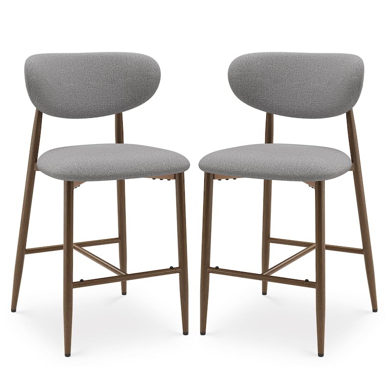 RENEWLINE 25 Inch Bar Stools with Backrest, Mid-Century Modern Counter Height Stools for Kitchen Island
