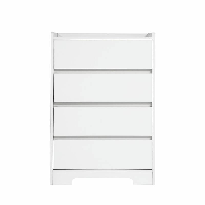 4-Drawer Dresser, Handle-Free Chest of Drawers, 100% Waterproof Wooden Cabinet with Sturdy Frame