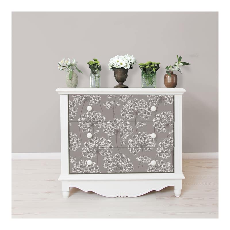 NuWallpaper Angelica Grey Peel & Stick Wallpaper - 216in x 20.5in x 0.025in