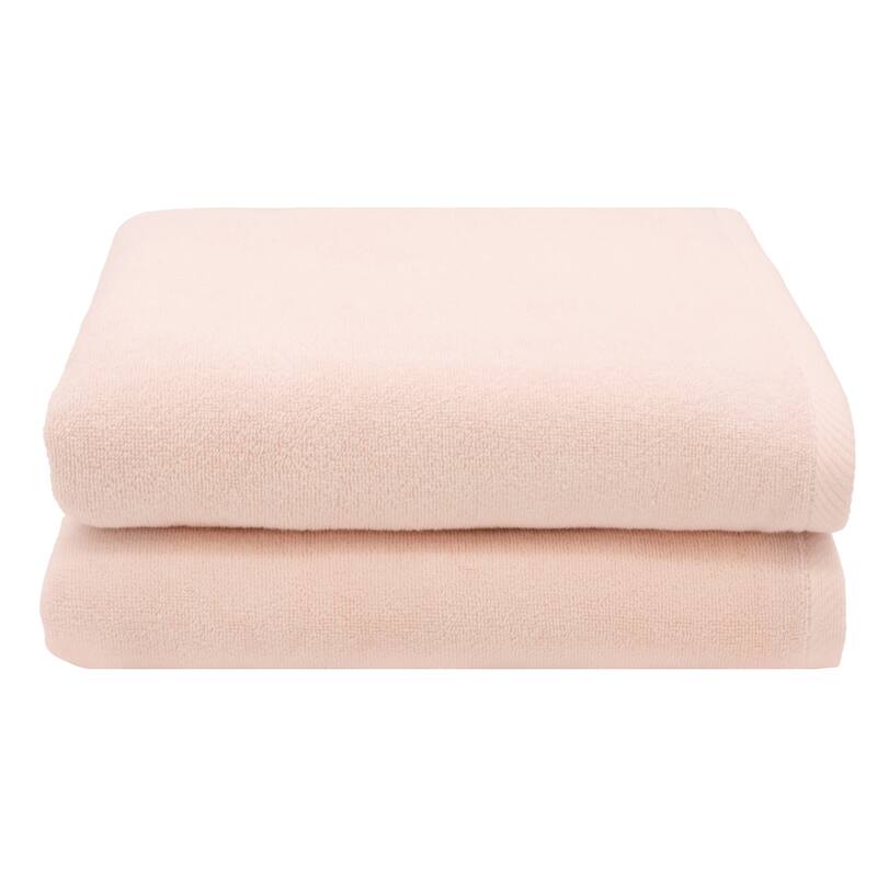 Authentic Hotel and Spa 100% Turkish Cotton Ediree Bath Towels - Set of 2 - Blush