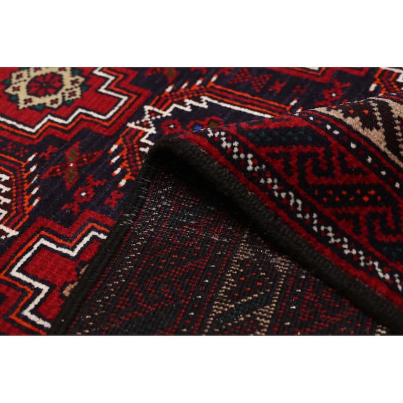 ECARPETGALLERY Hand-knotted Teimani Dark Navy, Red Wool Rug - 3'7 x 6'4