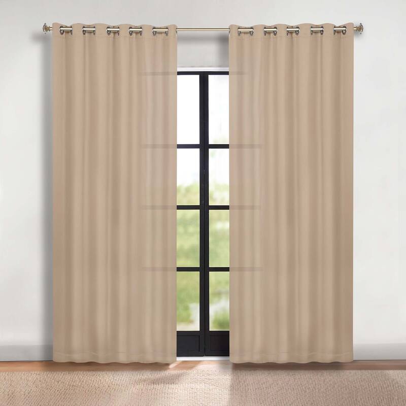 Superior Solid Machine Washable Room Darkening Grommet Blackout Curtains, Set of 2