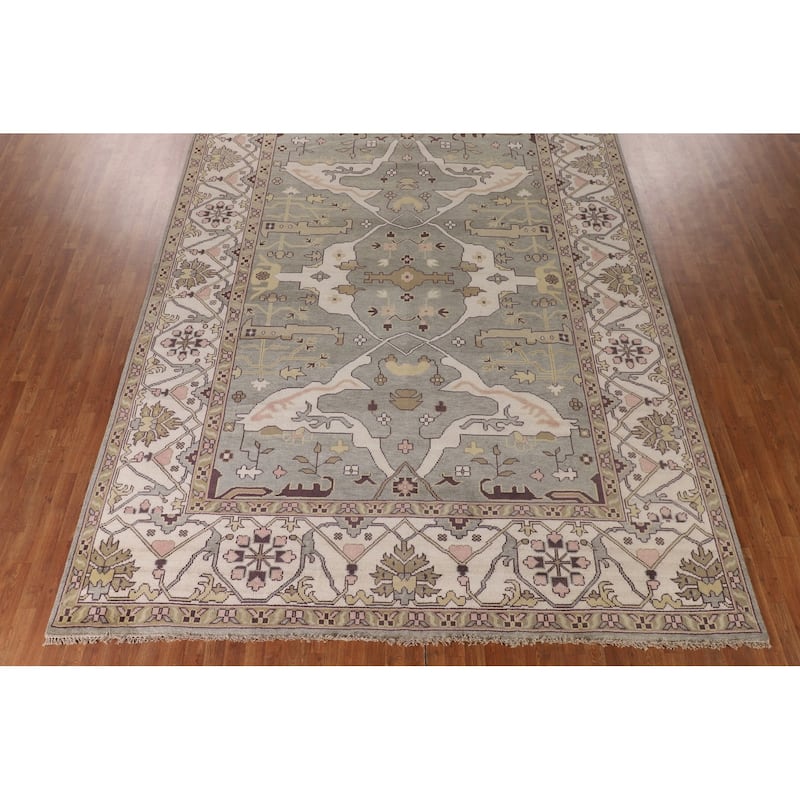 All-Over Oushak Oriental Large Area Rug Handmade Wool Carpet - 10'0" x 13'9"
