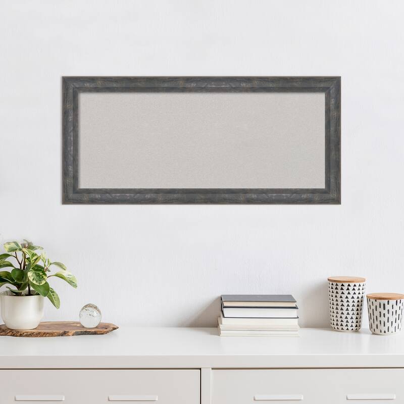 Angled Metallic Rainbow Wood Framed Grey Corkboard Bulletin Board, Organization Board, Pin Board