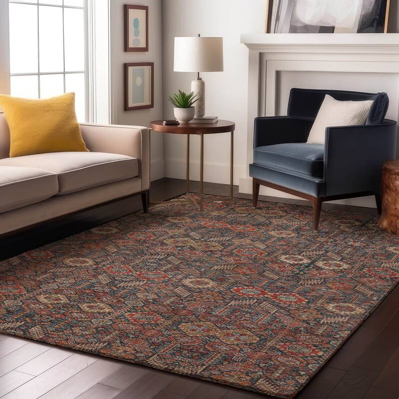 Premium Washable Super Soft Boho Global Mayfield Rug - Red - 3' x 5' - Rectangle