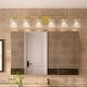 preview thumbnail 13 of 16, Acroma 6-light Modern Statement Crystal Bathroom Vanity Light - 45 inches