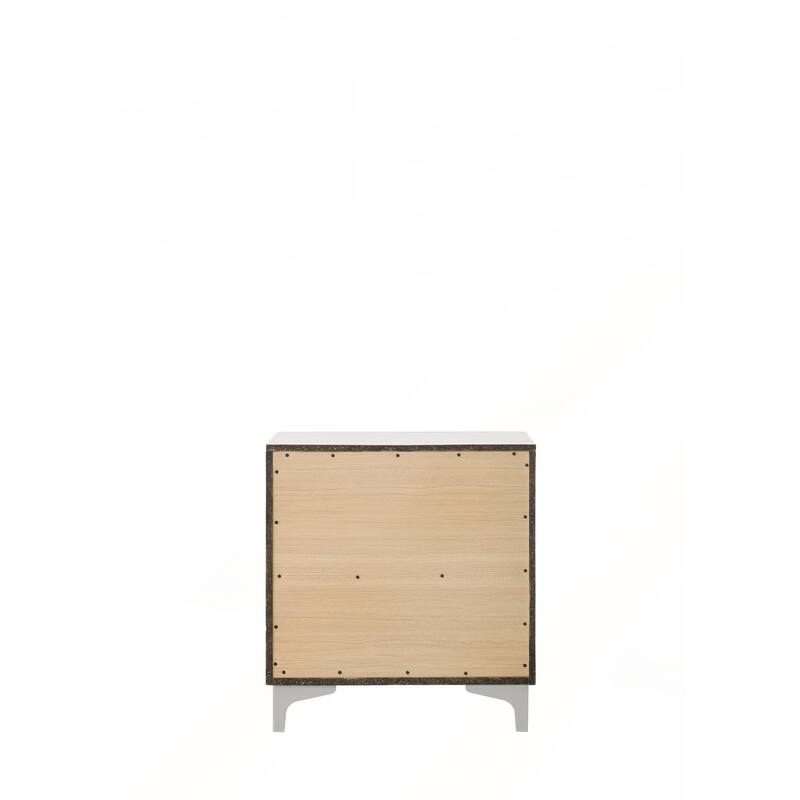 White Finish Nightstand with Dovetail Drawers and Metal Glides for Enhanced Durability and Storage