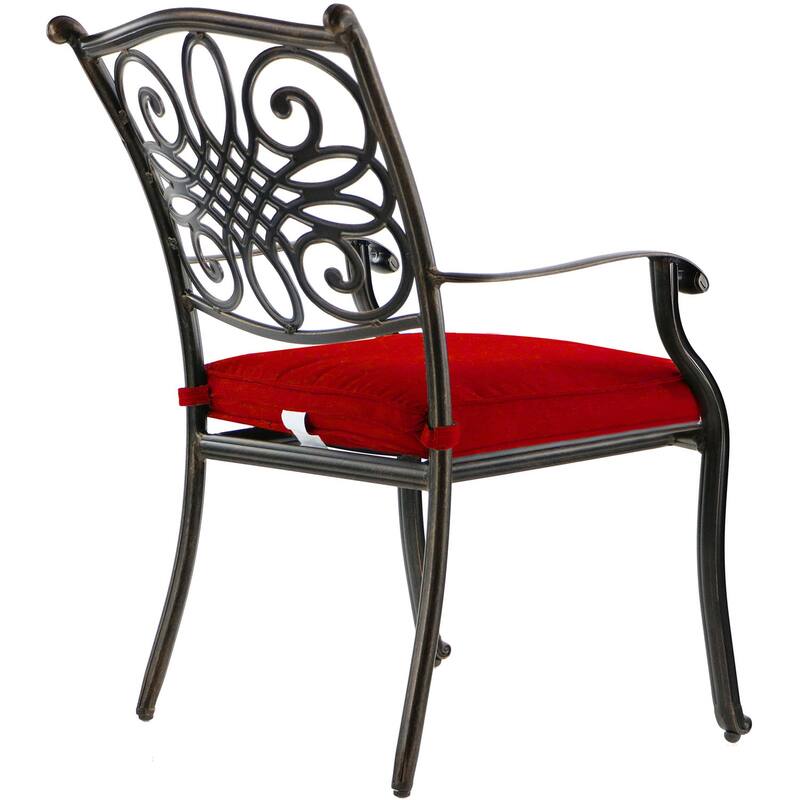Hanover Traditions 11-Piece Dining Set in Red with Ten Stationary Dining Chairs and an Extra-Long Dining Table