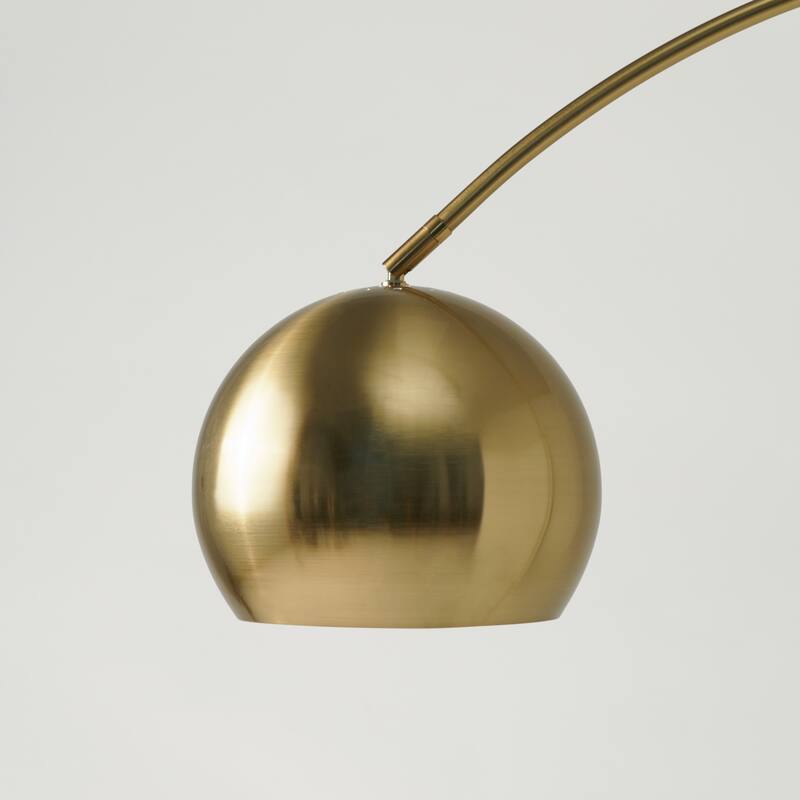 Brightech Olivia 75 in. Industrial Adjustable LED Arc Floor Lamp with Brass Metal Bowl Shade