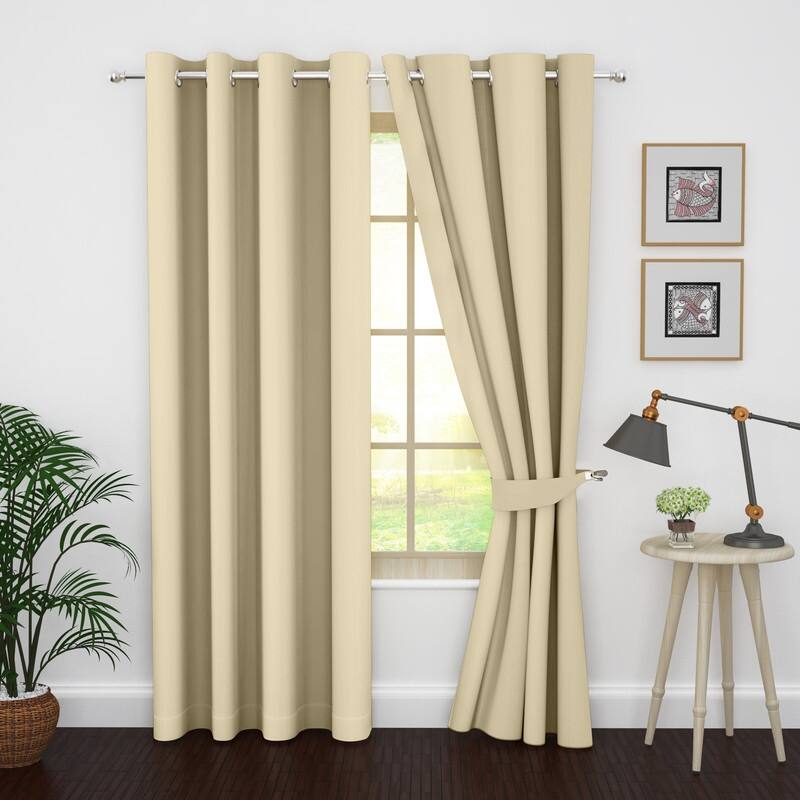 Polyester Thermal Insulated Blackout Curtains by Ample Decor- 2 Panels