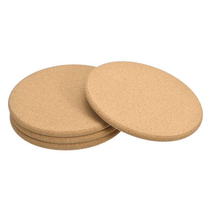4Pcs Cork Coasters, Round Wooden Drink Coaster Cork Trivet