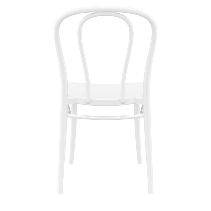 33.5" White Stackable Patio Armless Dining Chair