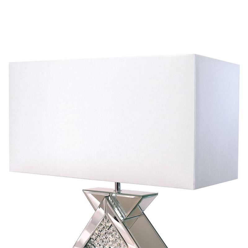 Wish Contemporary White Glass Downlight Table Lamp by Furniture of America