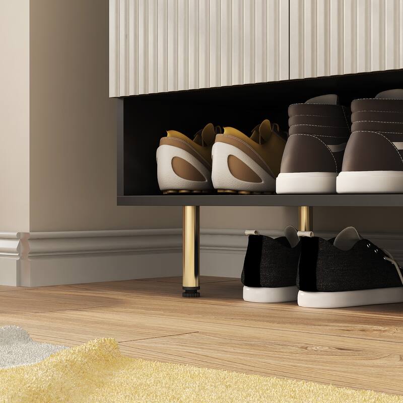 Shoe Cabinet with 4 Doors Large Modern Shoe Storage Organizer Cabinet with Adjustable Shelves for Entryway Shoe Rack Cabinet