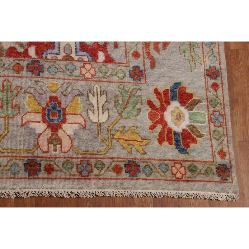 Floral Oushak Oriental Area Rug Handmade Transitional Wool Carpet - 8'9"x 11'9"