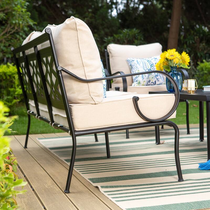MAISON ARTS 5/7-Seat Patio Conversation Set with 3-Seat Sofa, 2/4 Single Chairs, 2-Seat Sofa and 1 Coffee Table