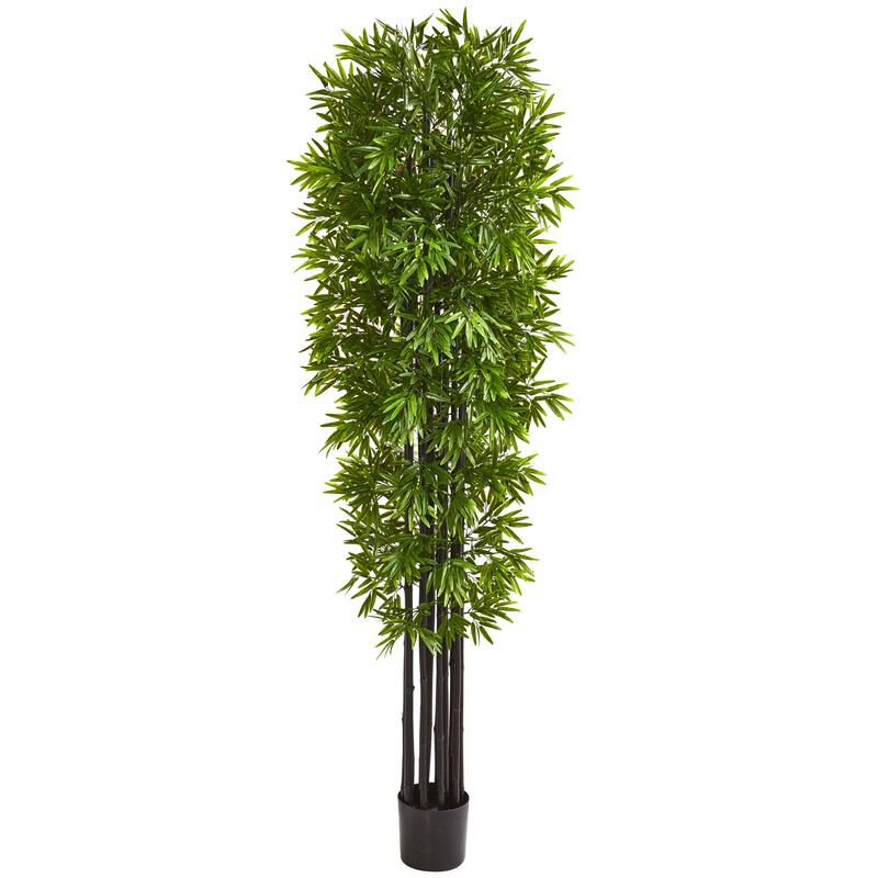 7' Bamboo Tree with Black Trunks UV Resistant (Indoor/Outdoor) - Green