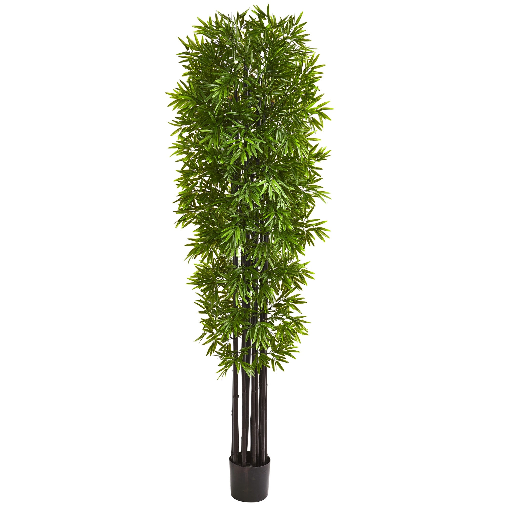 7' Bamboo Tree with Black Trunks UV Resistant (Indoor/Outdoor) - Green