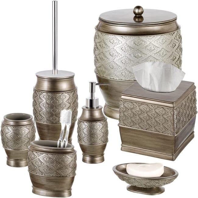 Creative Scents Toilet Brush Set Toilet Bowl Cleaner Brush and Holder - Silver