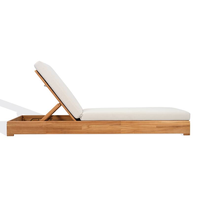 SAFAVIEH Couture Montford Brazilian Teak Chaise Lounge - 81"W x 33"D x 31"H