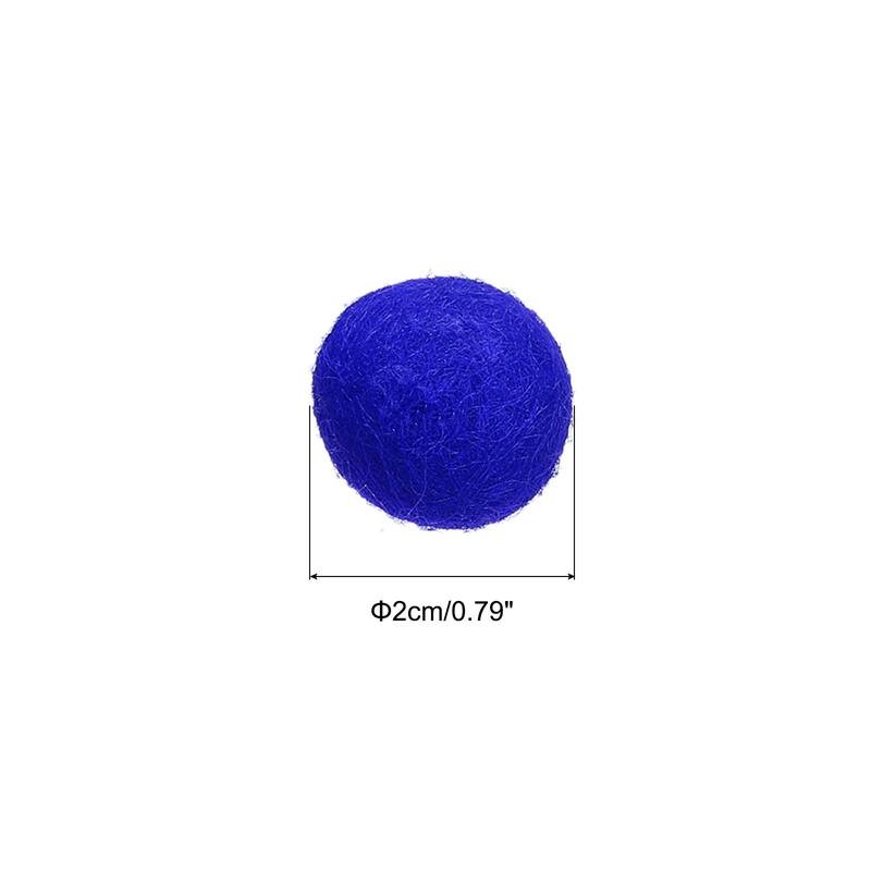 Wool Felt Balls Beads Woolen Fabric 2cm 20mm for Home Crafts 10Pcs - Blue