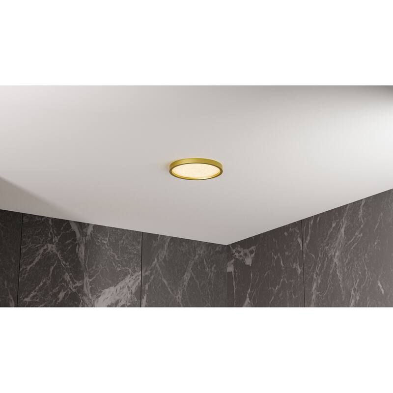 Outskirts Integrated LED Brushed Gold Flush Mount with CCT Switch