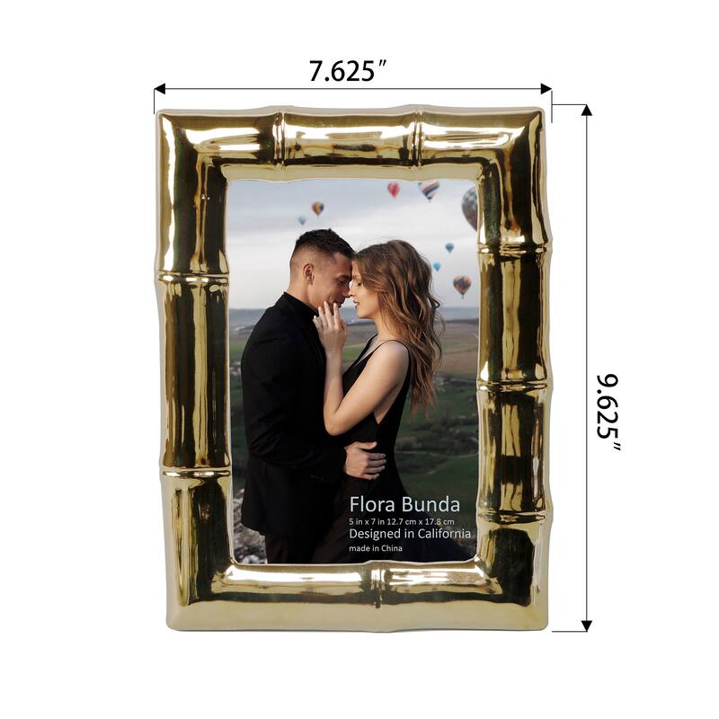 5 x 7 Bamboo Ceramic Frame 9.625*7.625*0.5