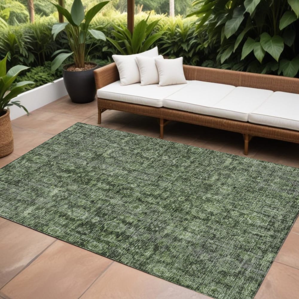 HomeRoots Damask Transitional Rectangle Outdoor Rug