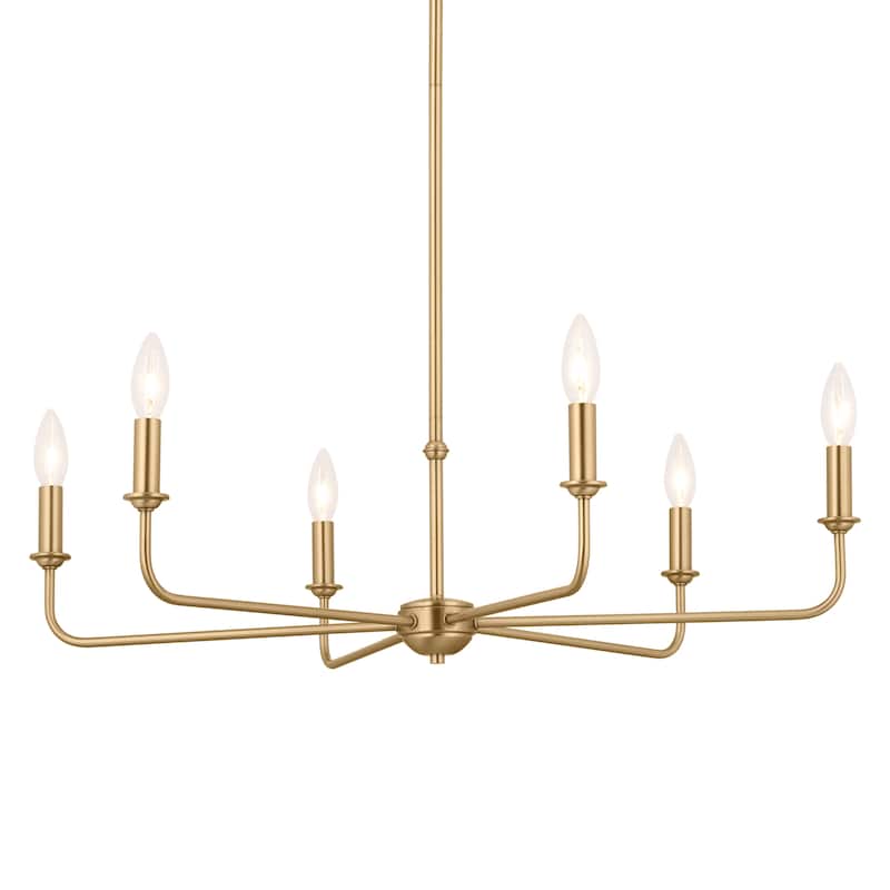 Kichler Lighting Pallas 6-Light Brushed Natural Brass Chandelier - 32.25 in
