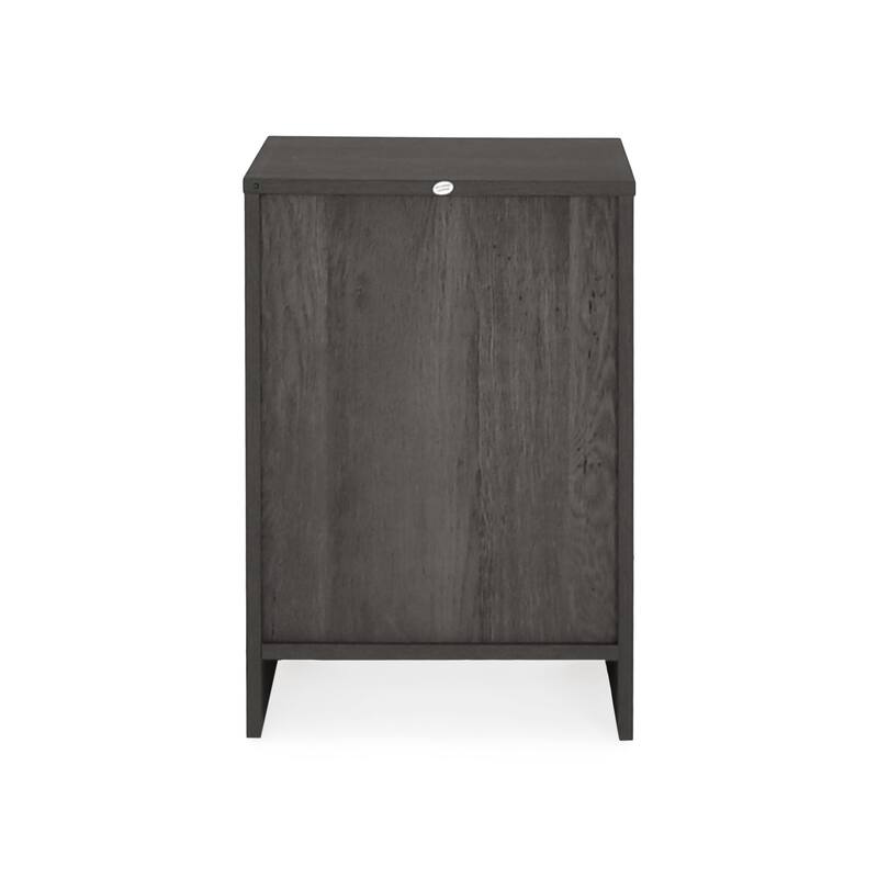 Rustic Faux Wood Nightstand with Drawer and Shelf, 1-Drawer Storage Table for Bedroom and Living Room