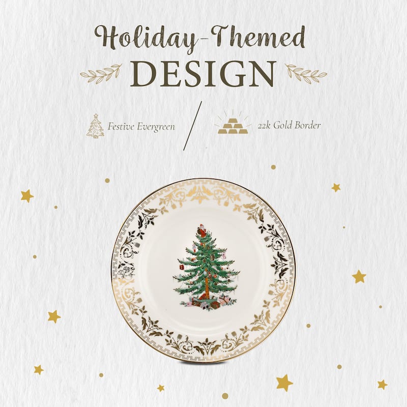 Spode Christmas Tree Gold Salad Plate