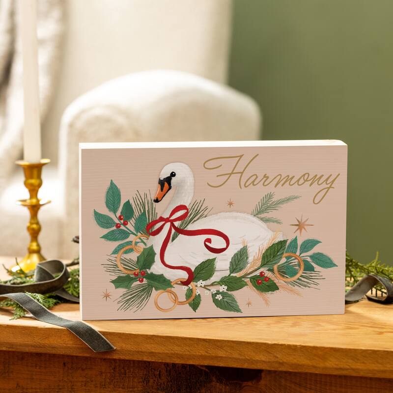 Goose Sign Wood Block - 12"L x 8"H - Multicolor