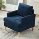 preview thumbnail 3 of 50, Accent Chair/Armchair for Bedroom Living Room with Wood Legs Blue