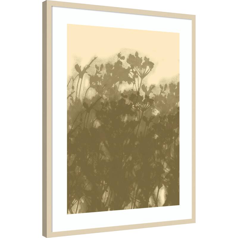 Misty Meadow. Abstract Botanical Art No. 2 by Dina Dankers Wood Framed Wall Art Print