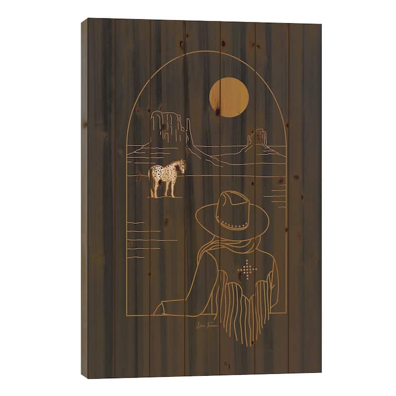 Lost Pony Print On Wood by Allie Falcon - Multi-Color - 26x18x1.5