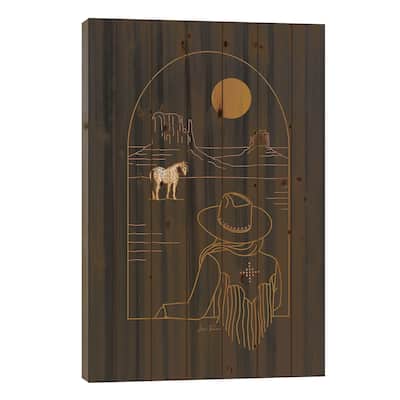 Lost Pony Print On Wood by Allie Falcon - Multi-Color