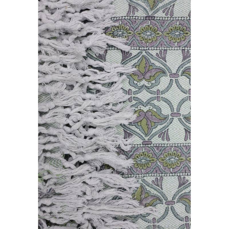 Fabdivine Hridyavan Handcrafted Cotton Blanket - Indian Block Print Throw for Couch, Chair & Bedroom Decor, 90"x54"