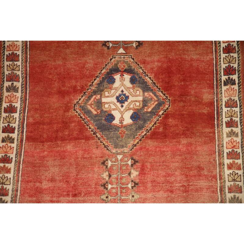 Hand Knotted Oriental 100% Wool Carpet Traditional Medallion Red Shiraz Area Rug - 6' 3'' X 3' 11''