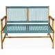 preview thumbnail 5 of 4, Gymax Wooden Rope Bench Loveseat Patio Garden Outdoor w/ Backrest & - 46.5'' x 29.5'' x 32''